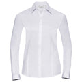 Weiß - Front - Russell Collection - Hemd für Damen  Langärmlig