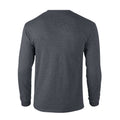Grau meliert - Back - Gildan - "Ultra Cotton" T-Shirt für Herren-Damen Unisex Langärmlig