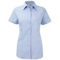 Hellblau - Front - Russell Collection - Hemd für Damen kurzärmlig