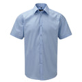 Hellblau - Front - Russell Collection - Hemd für Herren kurzärmlig