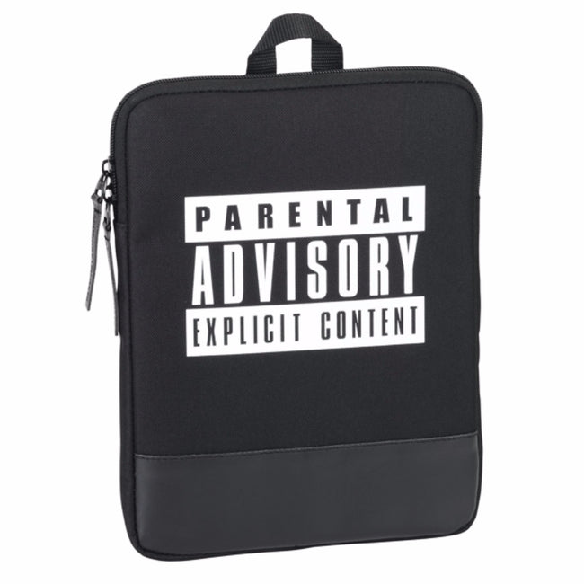 Schwarz - Weiß - Front - Parental Advisory  Laptop und Tablet Tasche (10.6in )