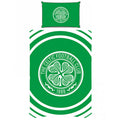 Grün - Front - Celtic FC offizielles Pulse Einzelbett Bettwäsche-Set