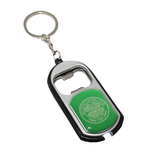 Grün - Front - Celtic Flaschenöffner Schlüsselanhänger mit Licht