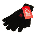 Schwarz-Rot - Front - Nottingham Forest FC - Kinder Wappen - Handschuhe, Jerseyware