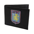 Schwarz - Front - Aston Villa FC Herren Leder Geldbörse mit Club Wappen