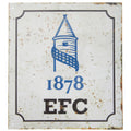 Weiß-Blau - Front - Everton FC Retro Zimmer Schild mit Club Wappen