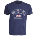 Marineblau - Front - Herren T-Shirt mit London-England-Aufdruck, kurzärmlig, Rundhals