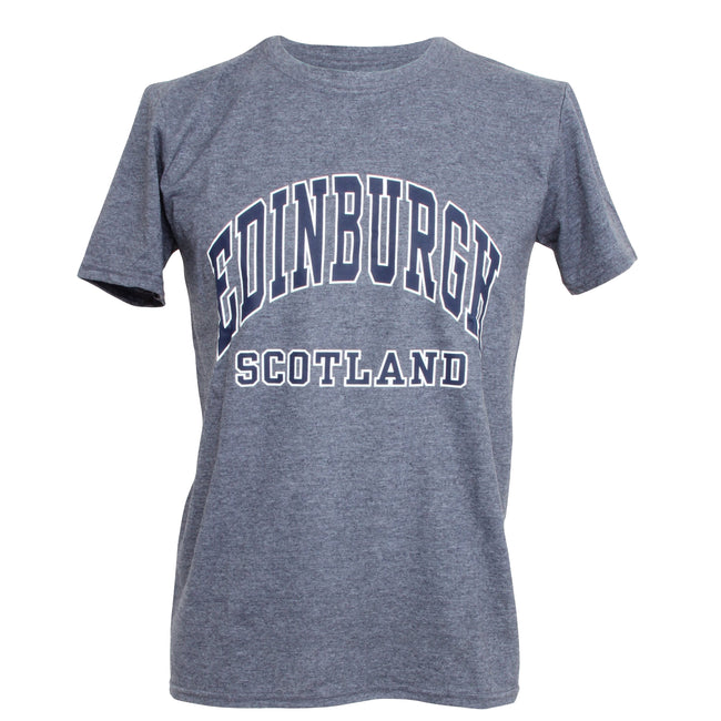 Marineblau - Front - Herren T-Shirt mit Scotland-Edinburgh-Aufdruck, kurzärmlig