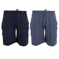 Marineblau-Denim - Front - Tom Franks Jersey-Lounge-Shorts, 2er-Pack