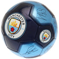 Marineblau-Blau - Front - Manchester City FC - Fußball mit Unterschriften