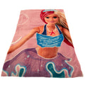 Babyrosa-Blau-Weiß - Front - Barbie - Decke "Premium", Korallenvlies