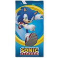 Blau-Gelb-Weiß - Front - Sonic The Hedgehog - Badetuch, Logo