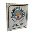 Weiß - Back - Manchester City FC offizielles Retro Logo Schild