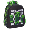 Schwarz-Grün - Front - Minecraft - Kinder Rucksack