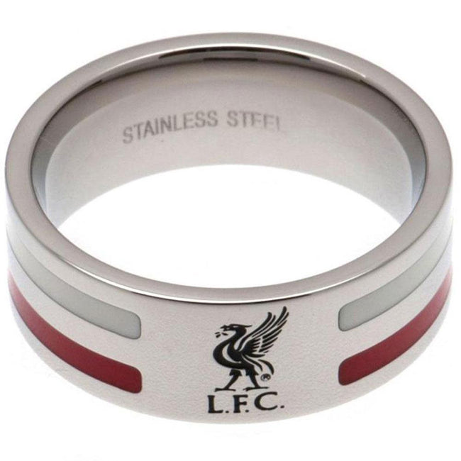 Silber-Rot-Weiß - Front - Liverpool FC Farbstreifen Ring