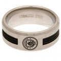 Silber - Front - Manchester City FC schwarzes Inlay Ring