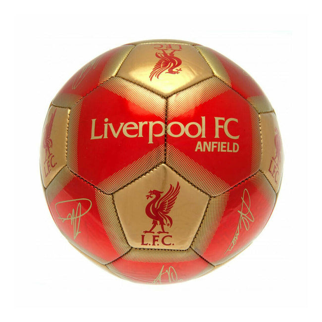 Rot-Gold - Front - Liverpool FC Unterschriften Skill Ball