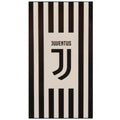 Schwarz-Weiß - Front - Juventus FC Strandtuch, gestreift