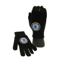 Schwarz - Front - Chelsea FC - Handschuhe für Kinder, Gestrickt