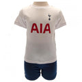 Weiß-Marineblau - Front - Tottenham Hotspur FC - T-Shirt und Shorts für Kinder