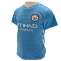 Himmelblau-Weiß - Back - Manchester City FC - T-Shirt und Shorts für Baby
