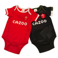 Rot-Schwarz - Front - Wales RU - Bodysuit für Baby (2er-Pack)