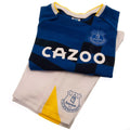 Königsblau-Weiß-Schwarz - Back - Everton FC - T-Shirt und Shorts für Kinder