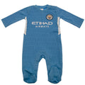 Himmelblau-Weiß - Front - Manchester City FC - Schlafanzug für Baby