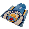 Himmelblau-Weiß-Gold - Front - Manchester City FC - Handtuch mit Kapuze für Kinder