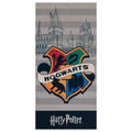 Grau-Schwarz - Front - Harry Potter - Badetuch, Hogwarts Wappen
