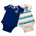 Weiß-Blau - Front - Chelsea FC - Bodysuit für Baby (2er-Pack)