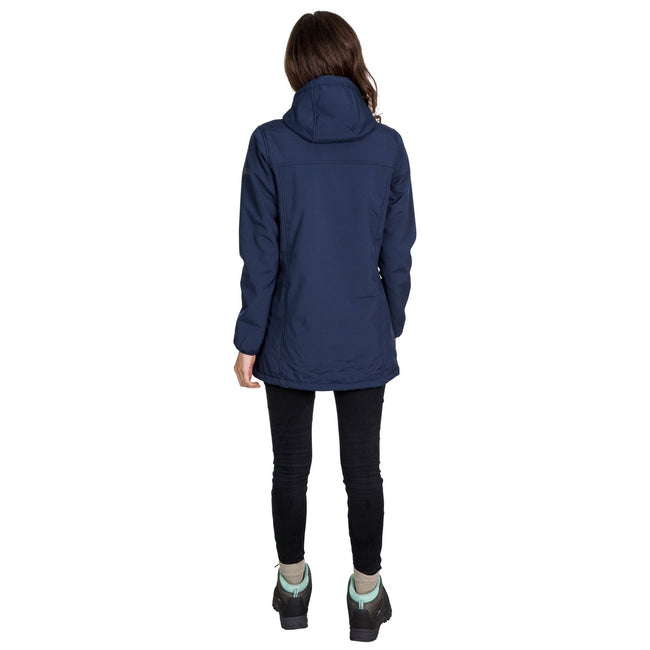 Marineblau - Side - Trespass Damen Jacke Kristen, mit Kapuze, wasserdicht, längere Länge