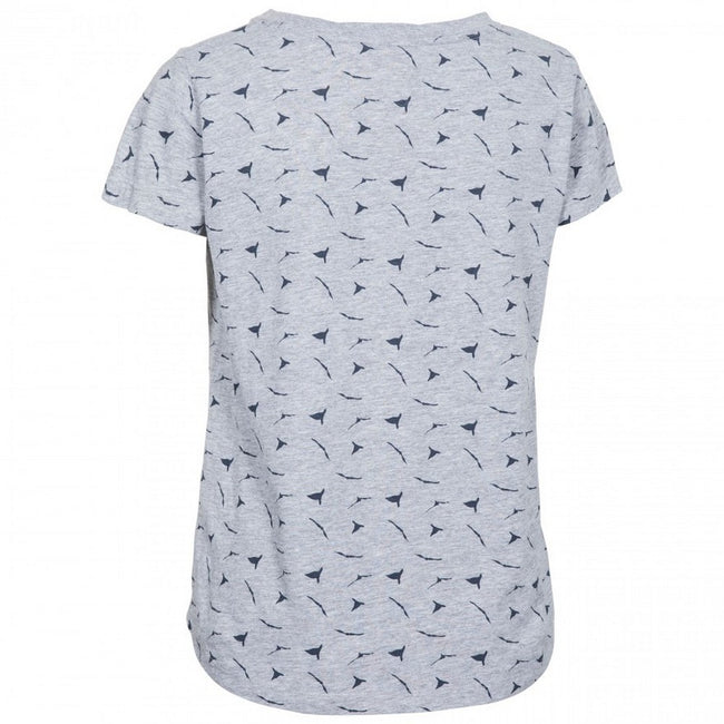 Grau meliert-Vögel - Back - Trespass Damen T-Shirt Carolyn mit Muster, kurzärmlig