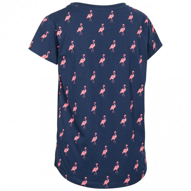 Marineblau-Flamingo - Back - Trespass Damen T-Shirt Carolyn mit Muster, kurzärmlig