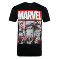 Schwarz-Rot-Weiß - Front - Marvel - "Heroes" T-Shirt für Herren