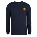 Marineblau - Front - Superman - "Core" T-Shirt für Herren Langärmlig