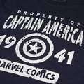 Marineblau-Weiß - Lifestyle - Marvel - "Property Of Captain America" T-Shirt für Herren