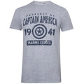 Grau meliert - Front - Marvel - "Property Of Captain America" T-Shirt für Herren