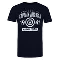 Marineblau-Weiß - Front - Marvel - "Property Of Captain America" T-Shirt für Herren