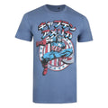 Indigoblau - Front - Captain America - T-Shirt Gewaschen für Herren