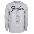 Grau - Front - Fender - T-Shirt für Herren Langärmlig