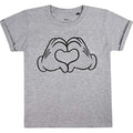 Grau meliert - Front - Disney - "Love Hands" T-Shirt für Mädchen