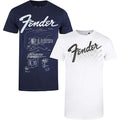 Marineblau-Weiß - Front - Fender - T-Shirt für Herren (2er-Pack)