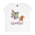 Weiß-Pink - Back - Tom and Jerry - Schlafanzug mit langer Hose für Damen