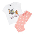 Weiß-Pink - Front - Tom and Jerry - Schlafanzug mit langer Hose für Damen
