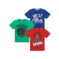 Grün-Blau-Rot - Front - Marvel - "Superhero" T-Shirt für Jungen (3er-Pack)