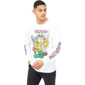 Weiß - Side - Garfield - "Angler" T-Shirt für Herren Langärmlig