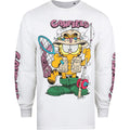 Weiß - Front - Garfield - "Angler" T-Shirt für Herren Langärmlig