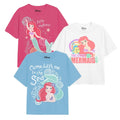 Pink-Weiß-Blau - Front - The Little Mermaid - "Explore The Sea" T-Shirt für Mädchen (3er-Pack)