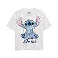 Weiß - Front - Lilo & Stitch - "Aloha" T-Shirt für Mädchen